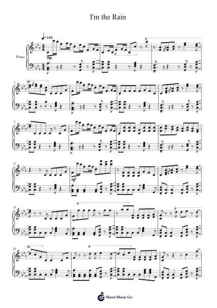 I'm the Rain Sheet Music by inabakumori-Arr.Annnat Keclair