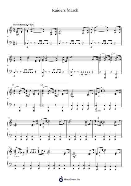 Raiders March Sheet Music by John Williams-Arr.Lowell