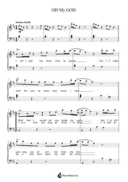 OH My GOD Sheet Music by Adele-Arr.Houscar Moulwat