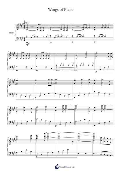 Wings of Piano Sheet Music by V.K-Arr.Boothphen Rybes