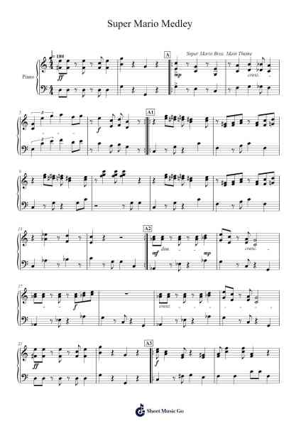 Super Mario Medley Sheet Music by Noeltian-Arr.Lizbill