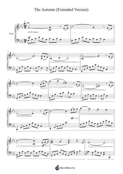 The Autumn Sheet Music by Dancing Line-Arr.Dartricia Curcrofts