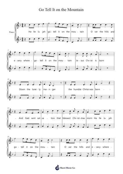 Go Tell It on the Mountain Sheet Music by John Wesley Work Jr.-Arr.Evertrine Curcent