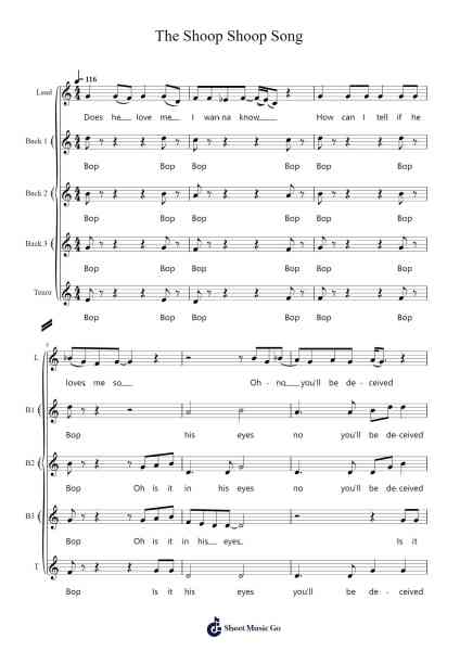 The Shoop Shoop Song Sheet Music by Cher-Arr.Stelgil Kaycia
