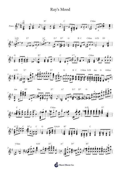 Ray's Mood Sheet Music by Ray Charles-Arr.Bobtab