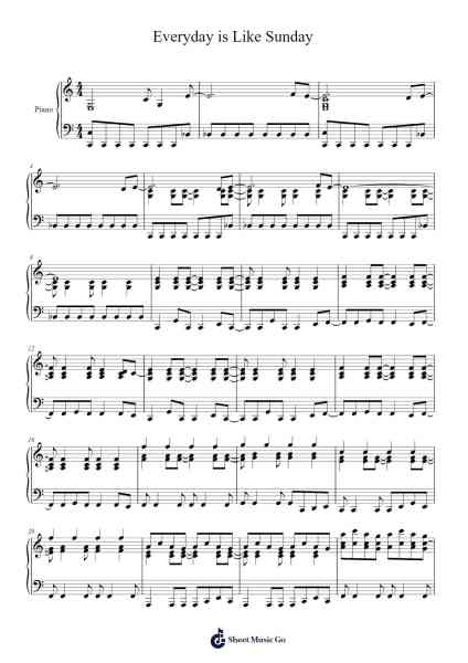 Everyday is Like Sunday Sheet Music by Steven Morrissey-Arr.Carlwilde Yonngcam