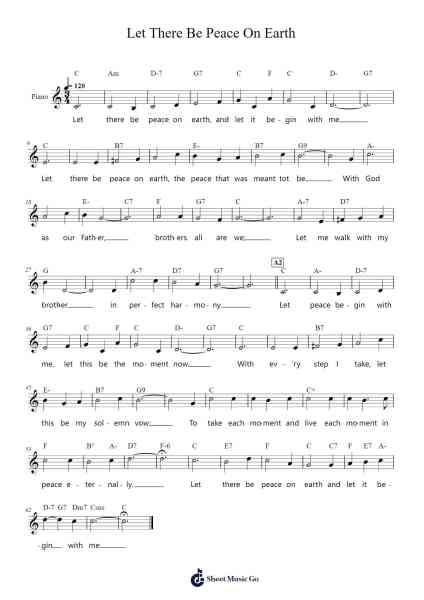 Let There Be Peace On Earth Sheet Music by Jill Jackson/Sy Miller-Arr.Gibger Burnsleif