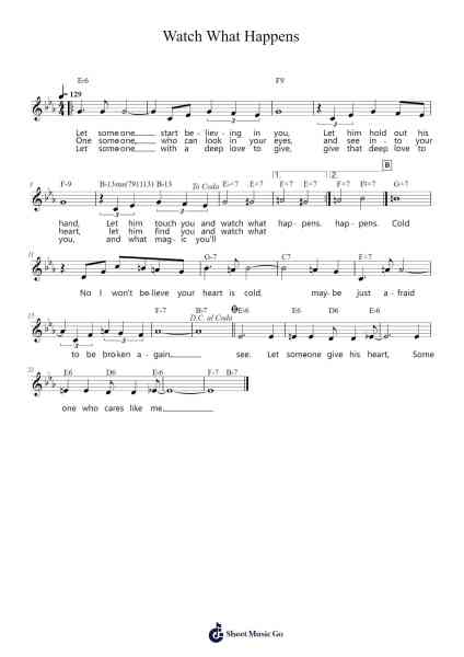 Watch What Happens Sheet Music by Michel Legrand-Arr.Zangline