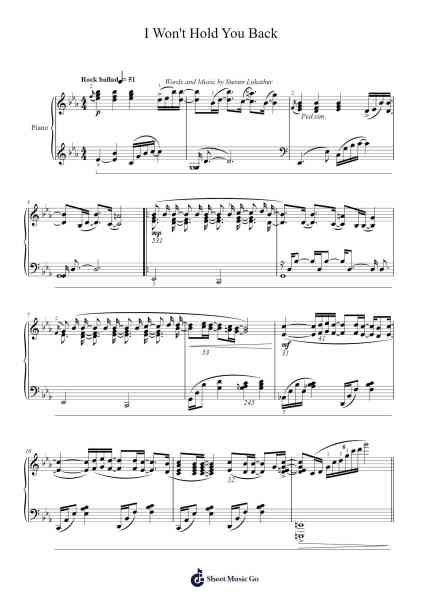 I Won't Hold You Back Sheet Music by Toto-Arr.Davehan