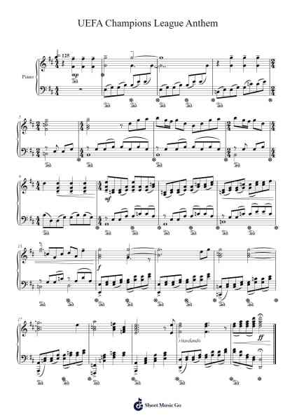 UEFA Champions League Anthem Sheet Music by Tony Britten-Arr.Gwenter Stedi