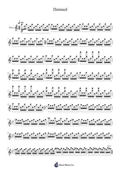 Damned Sheet Music by Kevin Sherwood-Arr.Blajeames Yulewood