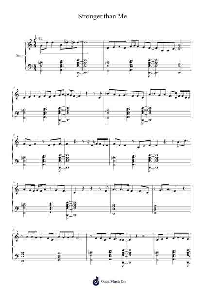 Stronger than Me Sheet Music by Amy Winehouse-Arr.Fastjean