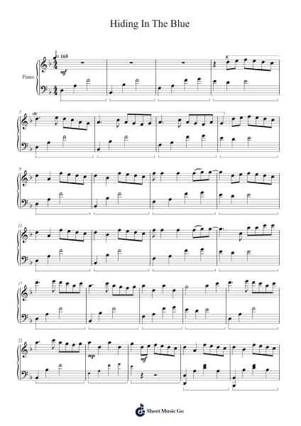 Hiding In The Blue Sheet Music by TheFatRat-Arr.Sherkes Dofrank