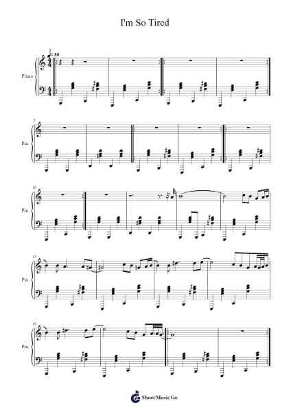 I'm So Tired Sheet Music by Fugazi-Arr.Lenshaw