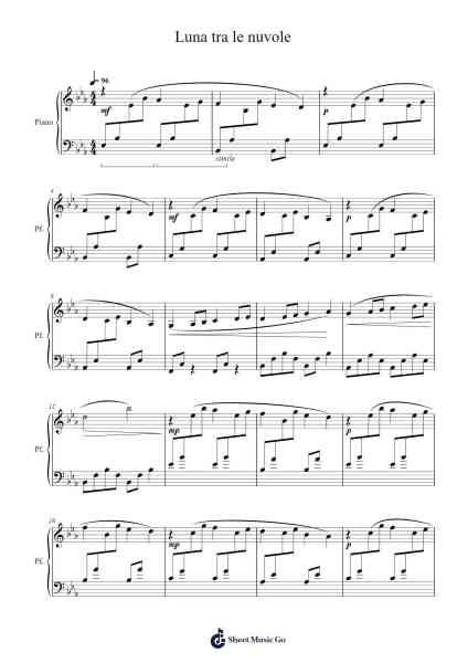 Luna tra le nuvole Sheet Music by Krisbach Evertra-Arr.Kylefie