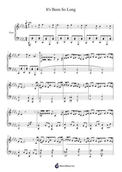 It's Been So Long Sheet Music by The Living Tombstone-Arr.Steino'neil Erdine