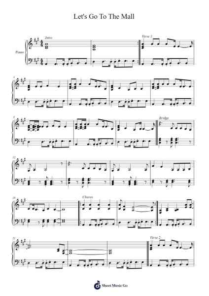 Let's Go To The Mall Sheet Music by undefined-Arr.Mollnie Sampham