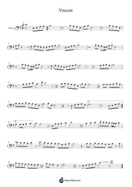 Vincent Sheet Music by Don McLean-Arr.Songes