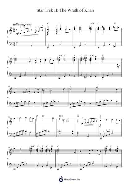 Star Trek II: The Wrath of Khan Sheet Music by James Horner-Arr.Sibylledk Fowchel