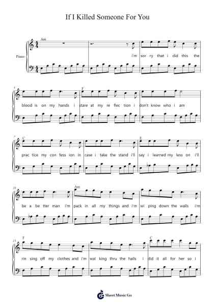 If I Killed Someone For You Sheet Music by Alec Benjamin-Arr.Nanholt Walkchi
