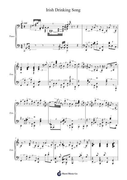 Irish Drinking Song Sheet Music by Misc Television-Arr.Herloyd