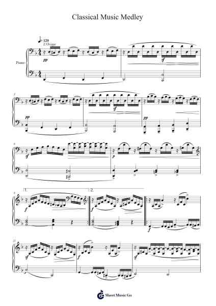 Classical Music Medley Sheet Music by Burgmuller/McKay-Arr.Gemruth Montlyn