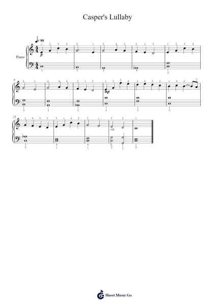 Casper's Lullaby Sheet Music by James Horner-Arr.Joanbar Crichniel