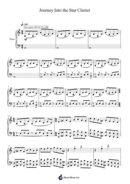 Journey Into the Star Cluster Sheet Music by Kevin Kiner-Arr.Popdict Greyburns
