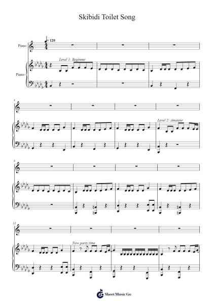 Skibidi Toilet Song Sheet Music by biser king-Arr.Forsmy