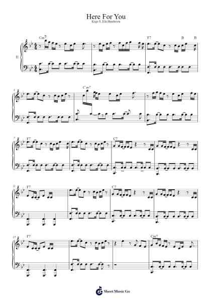 Here For You Sheet Music by Kygo-Arr.Dartricia Curcrofts