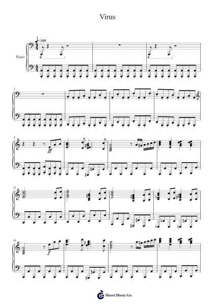 Virus - Piano Sheet Music by Ludwig van Beethoven-Arr.Cotphrey