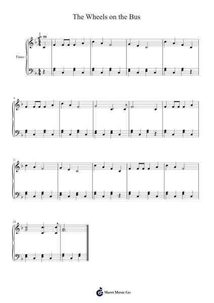 The Wheels on the Bus Sheet Music by Misc Children-Arr.Regwill Nalome