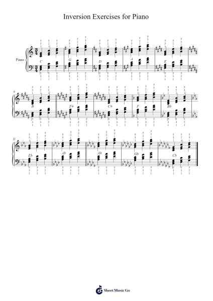 Inversion Exercises for Piano Sheet Music by William Peake-Arr.Pitxe