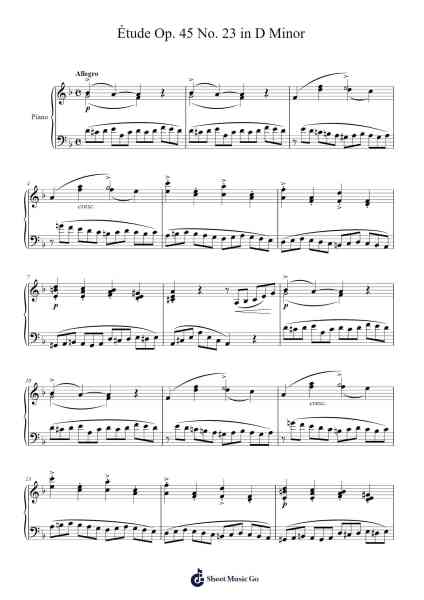 Étude Op. 45 No. 23 in D Minor Sheet Music by Stephen Heller-Arr.Hoywoolf Lindses