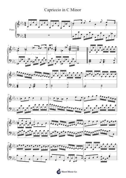 Capriccio in C Minor Sheet Music by JordyGSmiteP-Arr.Attcolm