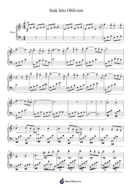 Sink Into Oblivion Sheet Music by Risan-Arr.Malclaude