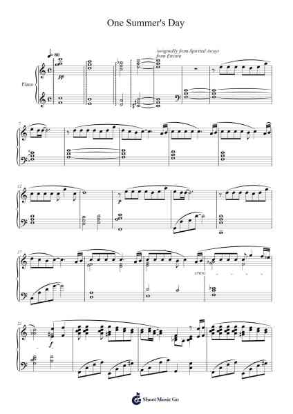 One Summer's Day Sheet Music by Joe Hisaishi-Arr.Saster Hawreed