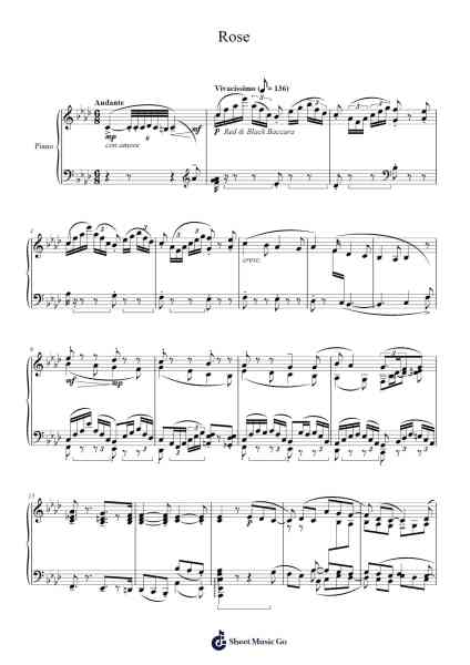 Impressions of Flowers No.6 "Rose" (Revised) Sheet Music by Mythey Torad-Arr.Phoelen
