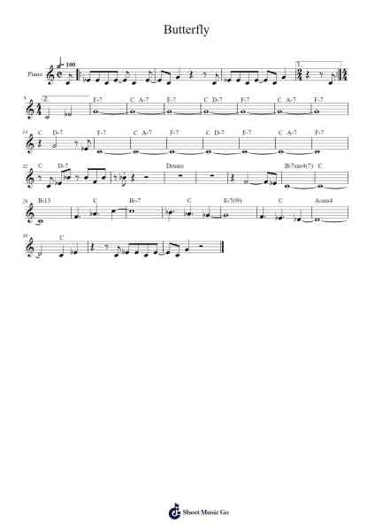 Butterfly Sheet Music by Herbie Hancock-Arr.Guygray
