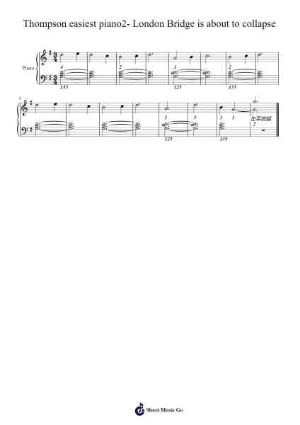 Thompson easiest piano2- London Bridge is about to collapse Sheet Music by John Thompson-Arr.Ogrite Samptian