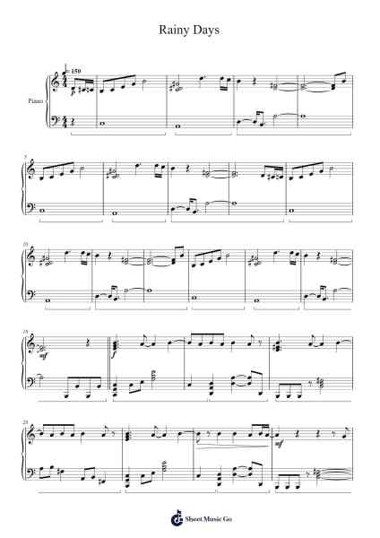 Rainy Days Sheet Music by V (BTS)-Arr.Canliet Joelck