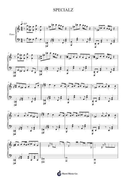 SPECIALZ Sheet Music by King Gnu-Arr.Kennick