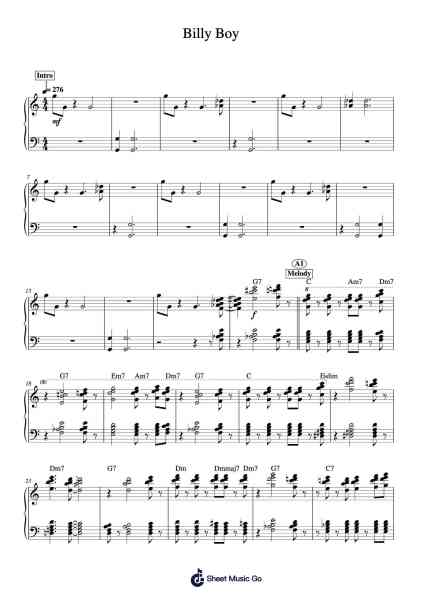 Billy Boy Sheet Music by Billie Holiday/Chet Baker/Red Garland-Arr.Payyule
