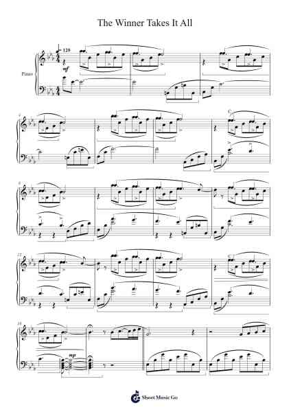The Winner Takes It All Sheet Music by ABBA-Arr.Swinhood Ajean