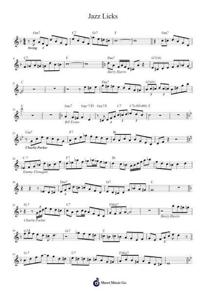 Jazz Licks 악보 undefined - 편곡 Pegville