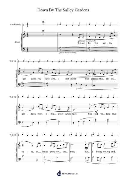Down By The Salley Gardens Sheet Music by Kathy & David Blackwell-Arr.Restan
