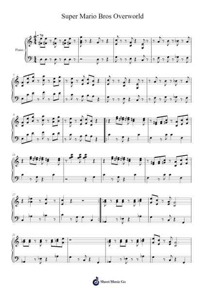 Super Mario Bros Overworld / Main Theme Sheet Music by Koji Kondo-Arr.Luroe Boycefay