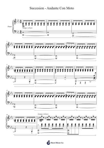 Succesion - Andante Con Moto - Strings in E flat minor Sheet Music by Nicholas Britell-Arr.Thomfrank Springper