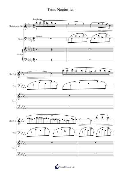 Trois Nocturnes Sheet Music by Frédéric Chopin-Arr.Joycelup