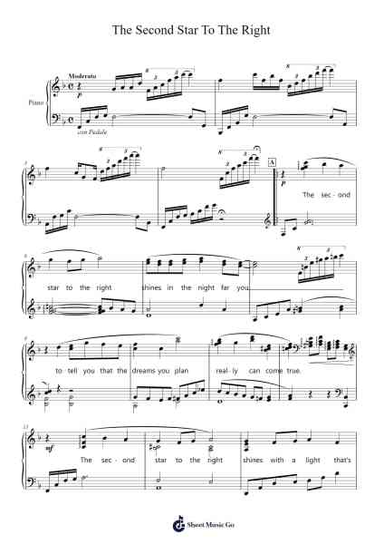 The Second Star To The Right Sheet Music by Sammy Fain-Arr.Egcon Maxlie
